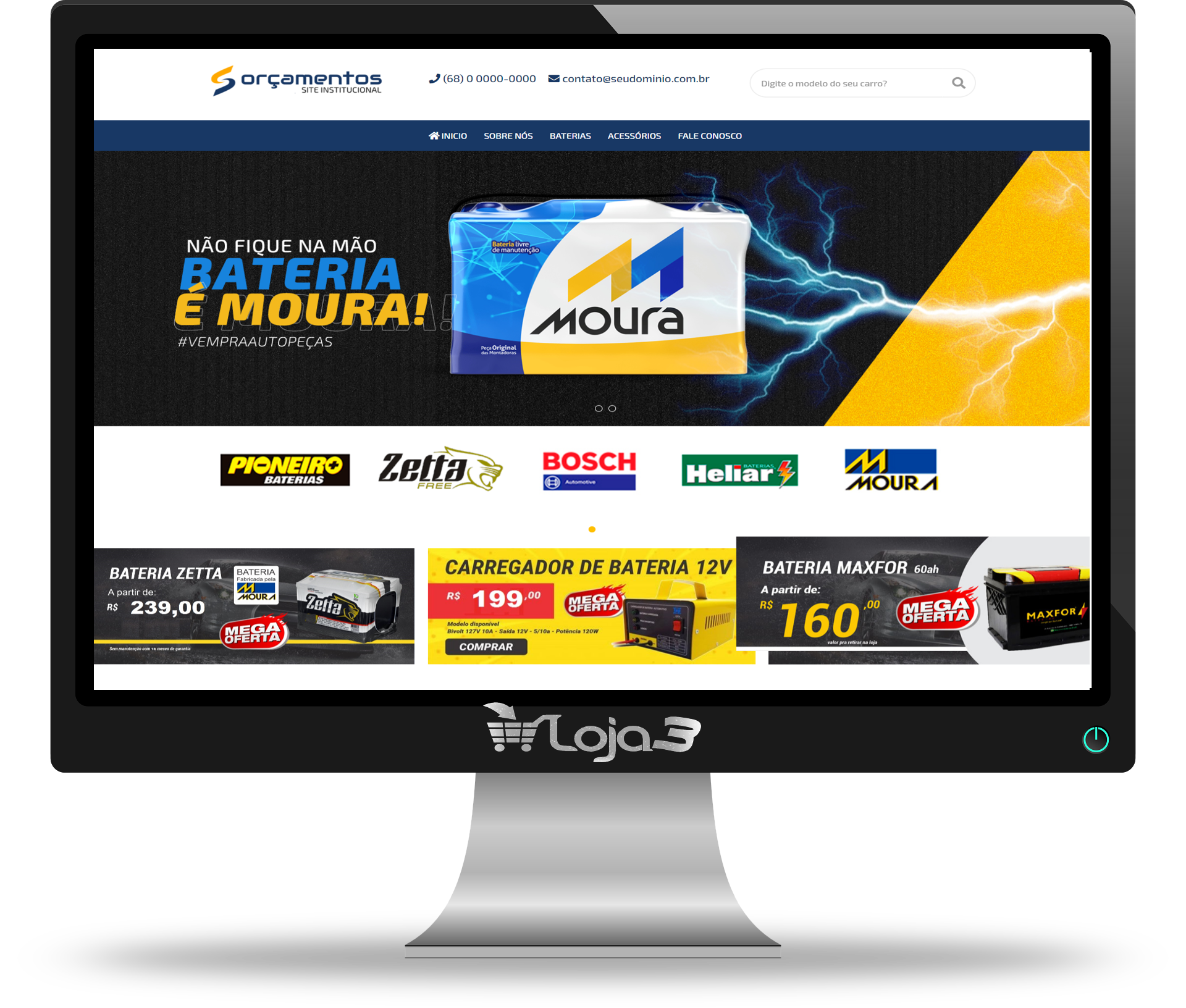 Site Script Loja Virtual Venda de Baterias 100% responsivo em PHP 2025